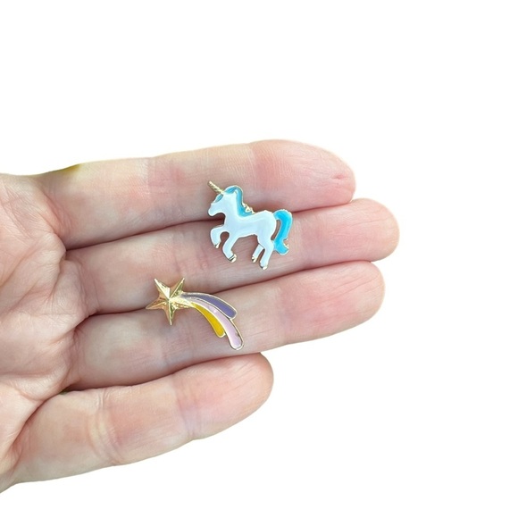 Unicorn Earrings Inspired earrings Stud Cute Shooting Star Earrings cute horse - Picture 11 of 15